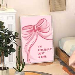 I'm Literally Just A Girl Art Canvas Poster, Trendy Wall Art, Apartment Aesthetic Decor, Retro Home Printed Gift - thumbnail 3