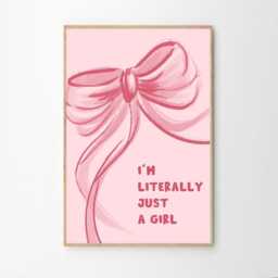 I'm Literally Just A Girl Art Canvas Poster, Trendy Wall Art, Apartment Aesthetic Decor, Retro Home Printed Gift - thumbnail 2