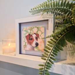 Jack Russell Dog Ceramic Wall Art Mini Framed Picture - thumbnail 3