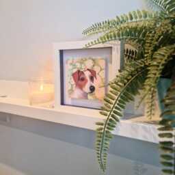 Jack Russell Dog Ceramic Wall Art Mini Framed Picture - thumbnail 2