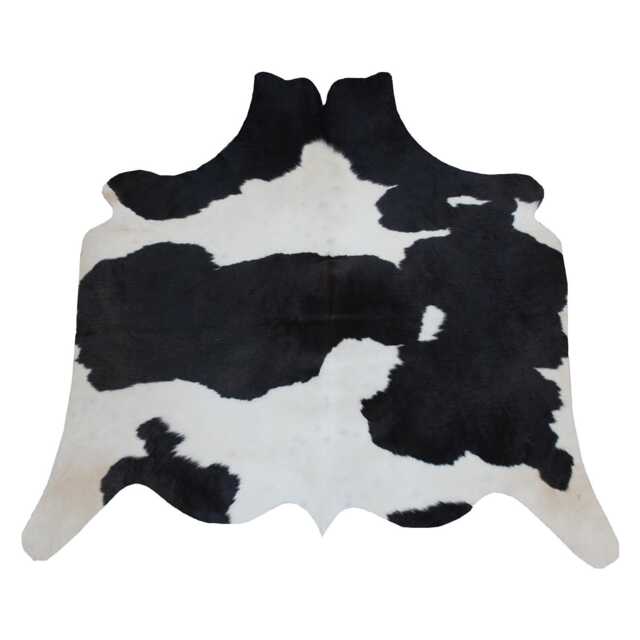 Authentic Black & White Cowhide Rug - Medium Natural Leather Skin For Elegant Interiors - 38x38 Inches - image 1