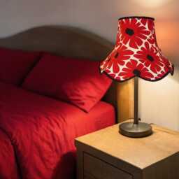 Red Retro Lampshade With Black Braid Handmade For Ceiling Lights, Table & Floor Standard Lamp Shades - thumbnail 3