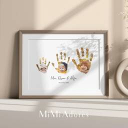 Luxury Handprint Art - Sibling Keepsake Handprint Mommy Gift Grandparent's For Nanna Grandma Family - thumbnail 3