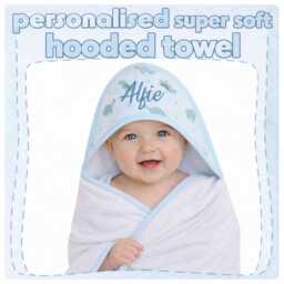 Personalised Baby Hooded Towel Embroidered Name Bathtime 3 Designs Custom Gift All Come With Free Wash Cloth - thumbnail 4