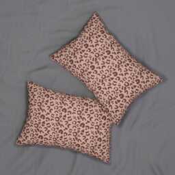 Lumbar Pillow, Leopard Print, Sable Red Blush Pink, Safari Jungle Decor, Animal Modern Bold, Boho Accent Cushion, Cheetah Print 20x14 - thumbnail 4