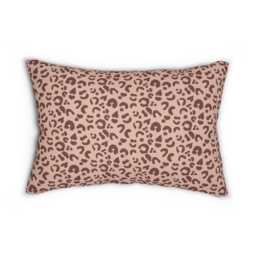 Lumbar Pillow, Leopard Print, Sable Red Blush Pink, Safari Jungle Decor, Animal Modern Bold, Boho Accent Cushion, Cheetah Print 20x14 - thumbnail 2