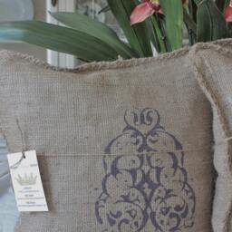 Grainsack Burlap Pillow - Modern Paisley Dark Brown - thumbnail 3