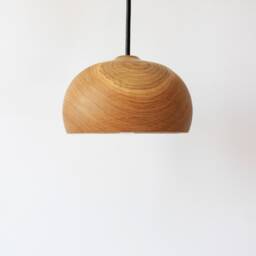 Wood Pendant Light, Small Island Farmhouse Lighting, Wooden Lamp Shade - thumbnail 2