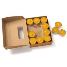 Natural Beeswax Tealight Candles - 24Pcs Box 4-5 Hour Burn - thumbnail 2