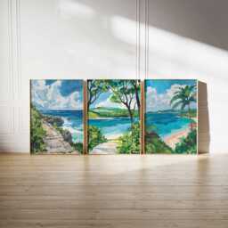 Set Of 3 Okinawa Posters, Japan Prints, Wall Art Set, Japanese Island Beach Tropical Decor, Travel Gift - thumbnail 2