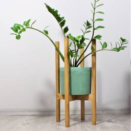 Tall Plant Stands Made Of Natural Oak Wood - thumbnail 3