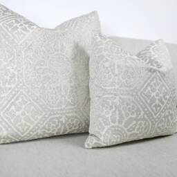 Silver Cabrini Distressed Tile Cushion Covers, Designer Throw Pillows, Luxury Scatter Cushions By Bill Beaumont - thumbnail 2