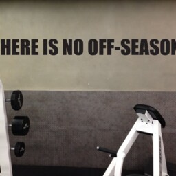 Sports Quote Wall Decal, There Is No Off-Season, Gym Office High School Sports, College Decor - thumbnail 3