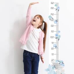 Wall Decor Height Chart Moon Blue, Nursery Wall Art, Kids Room Decals, Growth Chart For - thumbnail 3