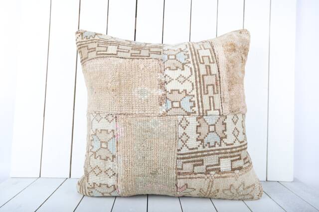 Turkish Kilim Pillow Cover 24x24 Inch Vintage Anatolian Throw - image 1