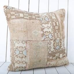 Turkish Kilim Pillow Cover 24x24 Inch Vintage Anatolian Throw - thumbnail 2