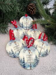 Family Christmas Decoration, Personalised Tree Ornament, Name Bauble, Signpost Design, 2025, D??cor