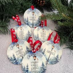Family Christmas Decoration, Personalised Tree Ornament, Name Bauble, Signpost Design, 2025, D??cor - thumbnail 3