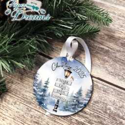 Family Christmas Decoration, Personalised Tree Ornament, Name Bauble, Signpost Design, 2025, D??cor - thumbnail 2
