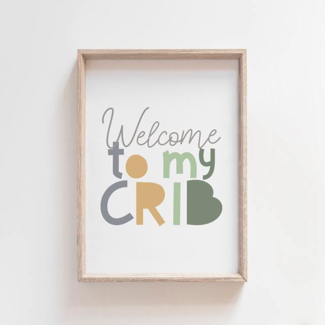 Welcome To My Crib Print, Boys Nursery Prints, Baby Boy Gift, Bedroom Decor, Wall Art, Prints - image 1