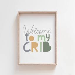 Welcome To My Crib Print, Boys Nursery Prints, Baby Boy Gift, Bedroom Decor, Wall Art, Prints - thumbnail 1