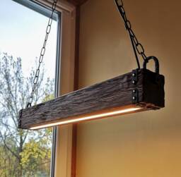 Wood Beam Led Pendant Light Rustic Farmhouse Chandelier, No Us Customs Fees