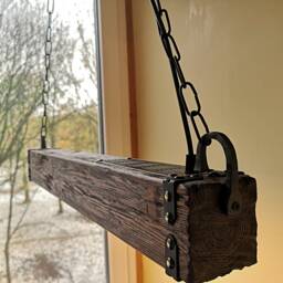 Wood Beam Led Pendant Light Rustic Farmhouse Chandelier, No Us Customs Fees - thumbnail 2