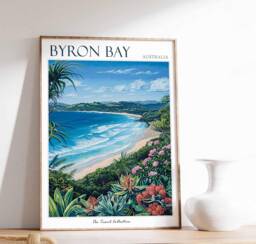 Byron Bay Poster, Australia Travel Print, Australian Decor, Oceania Wall Art, Sea Poster - thumbnail 1