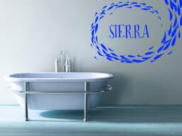 School Of Fish Wall Decor, Custom Name Sign, Nautical Marine Life Gift, Underwater Decals - thumbnail 1
