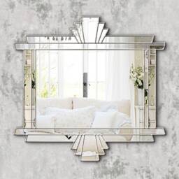 Over Mantle Art Deco Handmade Wall Mirror Alexander in Silver - thumbnail 4