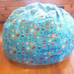 Blue Race Car Accessories Bean Bag Chair Cover - Teal Blue, Gas Pump, Car, Trophy, Gift Under 75 Etsy Kids - thumbnail 3