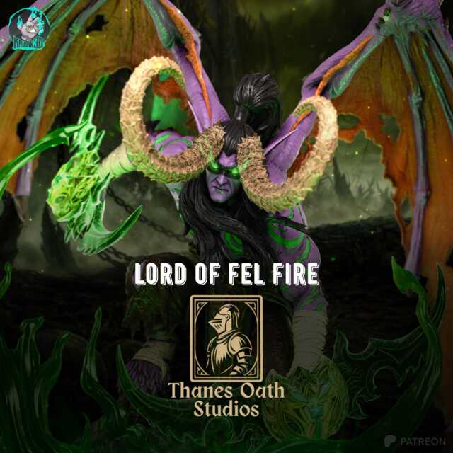 Lord Of Fel Fire - Fantasy Demon Magic Illidan Stormrage Resin Figure 16K - image 1