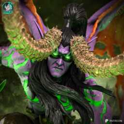 Lord Of Fel Fire - Fantasy Demon Magic Illidan Stormrage Resin Figure 16K - thumbnail 4