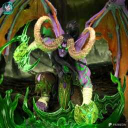 Lord Of Fel Fire - Fantasy Demon Magic Illidan Stormrage Resin Figure 16K - thumbnail 2