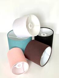 New Hq 100% Linen Fabric Lamp Shade Pendant Light Drum Teal in Colour - thumbnail 1