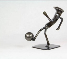 Soccer Player - Metal Art Soccer Figurine Railroad Spike Art Gift - thumbnail 1
