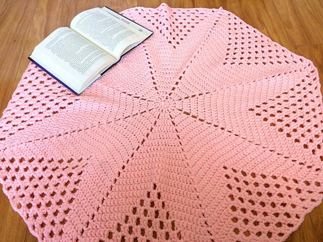 Columbus Day Sale/Winter GiftPink Crochet Doily Rug Large Area RugFloor Mat-Rustic Rug Boho Chic RugNursery RugThrow Rug - image 1