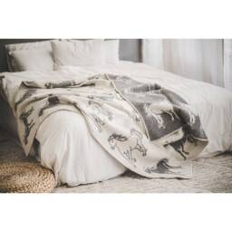 Horse Blanket Natural New Zealand Wool Reversible Throw - 130x200cm - thumbnail 2