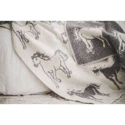Horse Blanket Natural New Zealand Wool Reversible Throw - 130x200cm - thumbnail 1