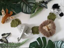 Safari Garland, Safari Wall Decor, Jungle Nursery Felt Kids Bedroom Baby Shower Gift, Theme Nursery - thumbnail 1