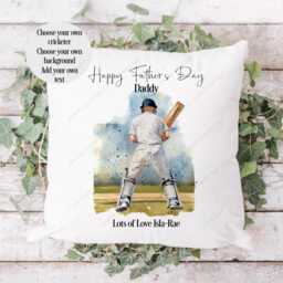 Cricket Cushion, Pillow, Gift, Cricketer Gift, Gift For Him, Lover, Cricketer, Fan - thumbnail 2