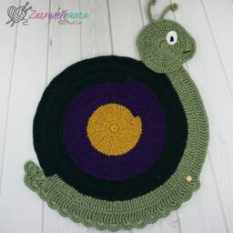 Crochet Snail Rug Cotton Nursery Play Mat, Personalized Decor - thumbnail 2