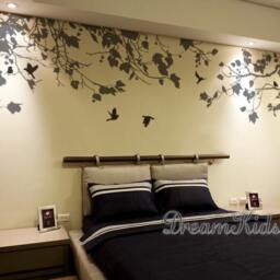 Tree Branch Wall Decal, Nursery Corner Sticker With Birds - thumbnail 3