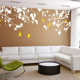 Tree Branch Wall Decal, Nursery Corner Sticker With Birds - thumbnail 2