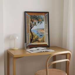 Open Window Henri Matisse Print, Style Fauvism Painting, Modern Exhibition, Mediterranean Sea, Orange Tree, Coastal View Boats - thumbnail 3