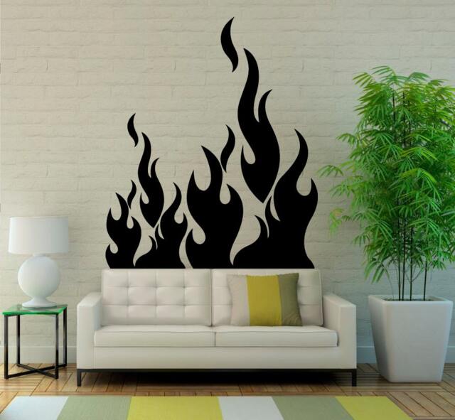 Fire Flame Wall Vinyl Decal Stickers Art Design Beautiful Burning Murals Interior Home Decor - 9Firzz - image 1
