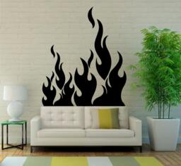Fire Flame Wall Vinyl Decal Stickers Art Design Beautiful Burning Murals Interior Home Decor - 9Firzz - thumbnail 1