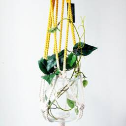 Macrame Plant Hanger, Hand Dyed, Hanging Planter, Bohemian Home Decor, Made To Order - thumbnail 3