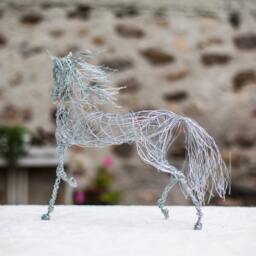 Metal Art Sculpture, Crystal Wire Art, Unicorn Gift, Figurine, Animal Horse Figurine - thumbnail 3