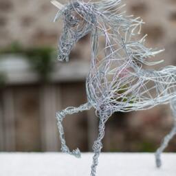 Metal Art Sculpture, Crystal Wire Art, Unicorn Gift, Figurine, Animal Horse Figurine - thumbnail 4
